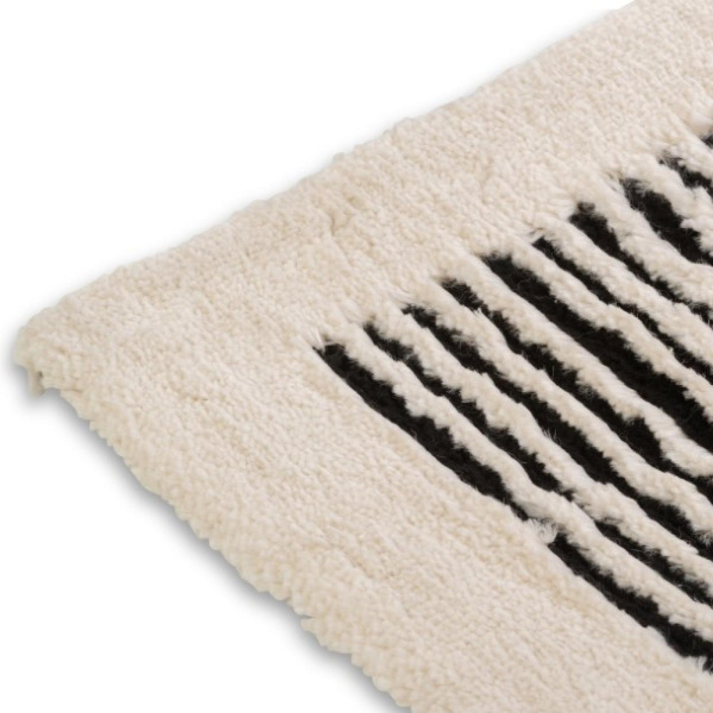 Sherpa Black And Gray Geometric Patterned Rug