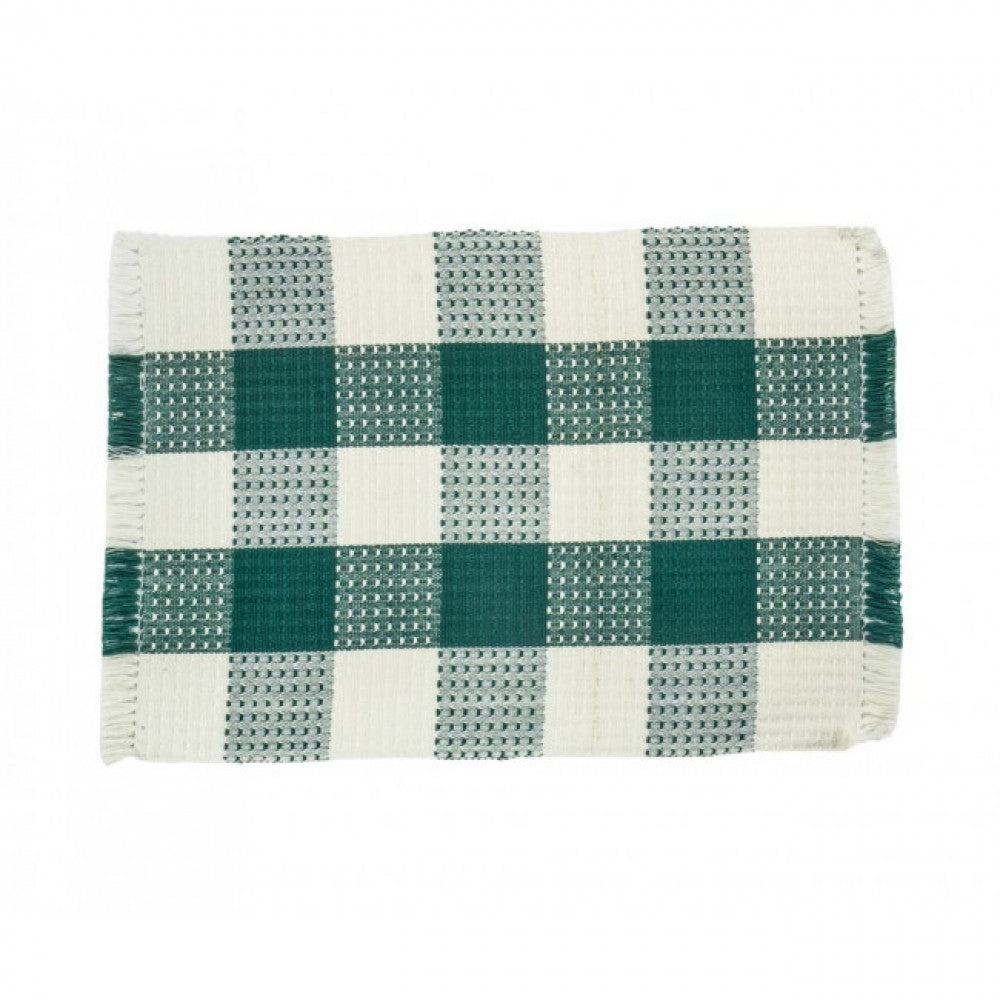 Honeycomb Green Check Pattern Ribbed Placemat