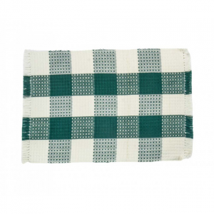 Set of 4 Honeycomb Green Check Pattern Ribbed Placemat