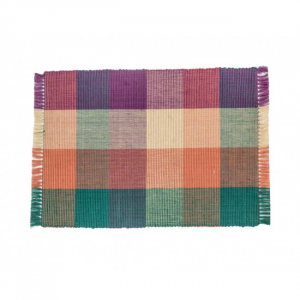 Set of 4 Multi Check Pattern Ribbed Placemat
