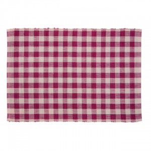 Burgundy Check Pattern Ribbed Placemat