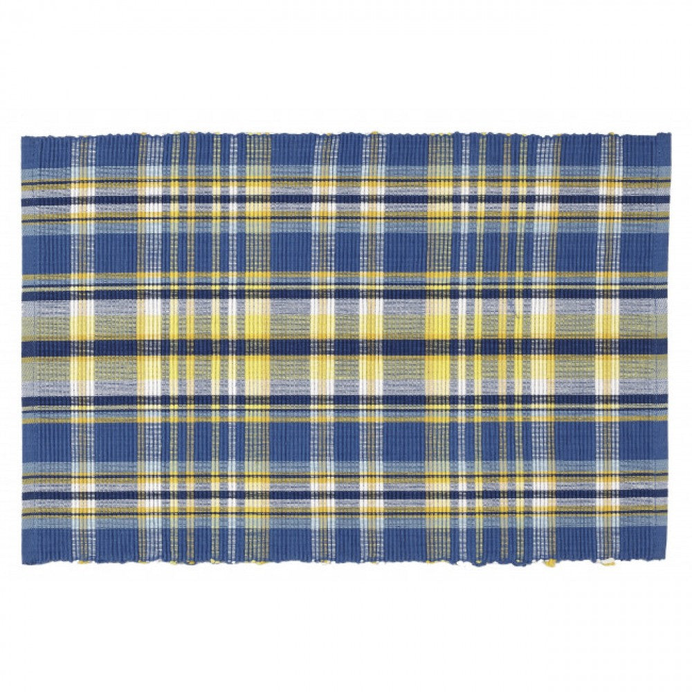 Bluestone Check Pattern Ribbed Placemat