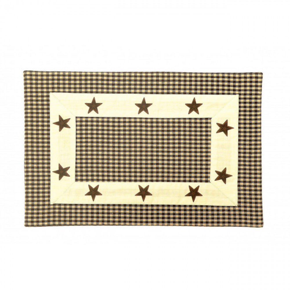 Black Checks With Stars Pattern Fused Placemat