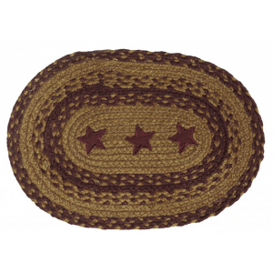 13x19" Braided With Burgundy Stars Placemat