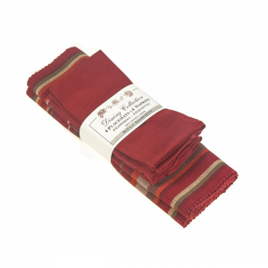 4 + 4 Red Stripes And Solid Reds Placemats And Napkins