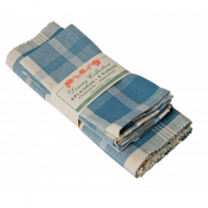 4 + 4 Meridian Check Pattern Placemats And Napkins