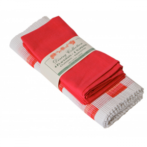 4 + 4 Cherry Checks And Solid Reds Placemats And Napkins