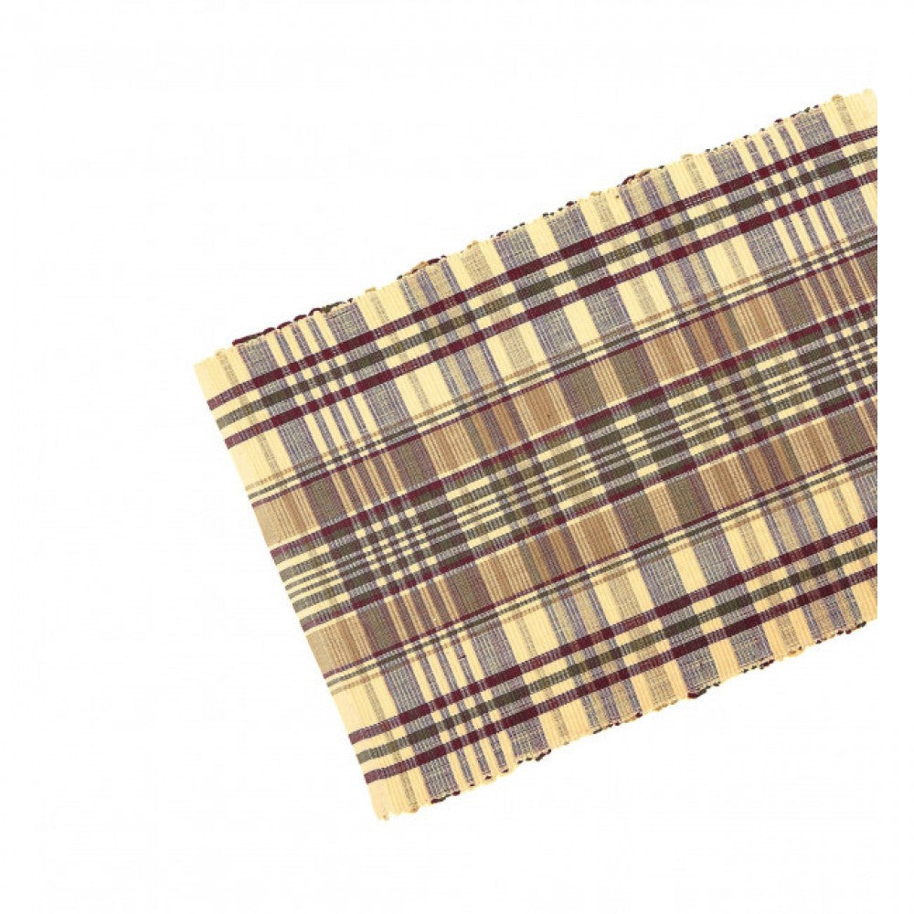 13x36" Rosemary Check Pattern Ribbed Table Runner