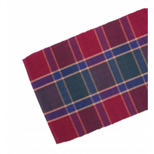 13x36" Festive Jewel Tones Check Pattern Ribbed Table Runner