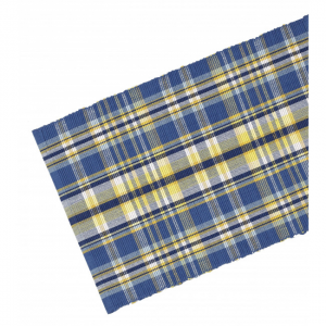 13x36" Bluestone Check Pattern Ribbed Table Runner
