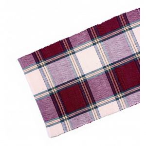 13x36" Sherwood Burgundy Check Pattern Ribbed Table Runner