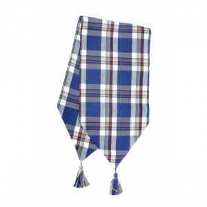 13x54" Lakewood Check Pattern With Tassels Table Runner