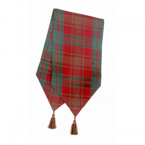 13x54" Dover Check Pattern With Tassels Table Runner