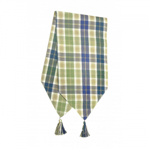 13x54" Sea Queen Check Pattern With Tassels Table Runner