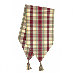 13x54" Alaska Check Pattern With Tassels Table Runner
