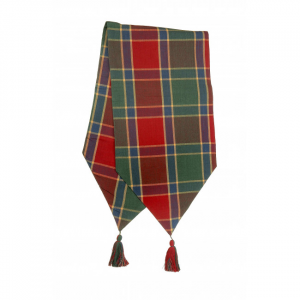 13x54" Festive Jewel Tones Check Pattern With Tassels Table Runner
