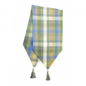 13x54" Montari Check Pattern With Tassels Table Runner