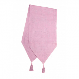13x54" Dusty Rose With Tassels Table Runner
