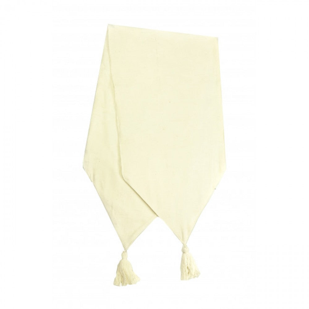 13x54" Ecru With Tassels Table Runner
