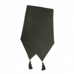 13x54" Black With Tassels Table Runner