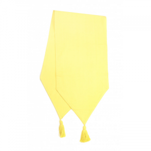 13x54" Butter Yellow With Tassels Table Runner