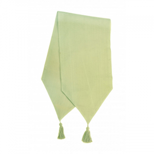 13x54" Sage Green With Tassels Table Runner