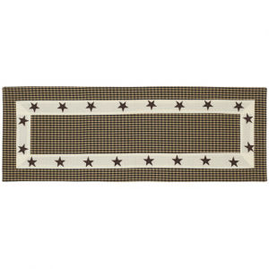 13x36" Black Checks With Stars Fused Table Runner