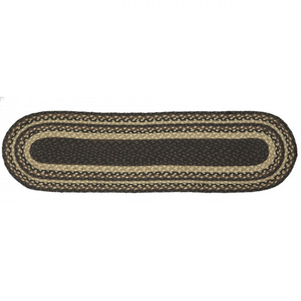 Braided Black & Beige Table Runner