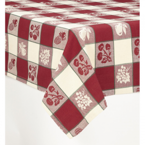 Burgundy & White Fruits Tablecloth