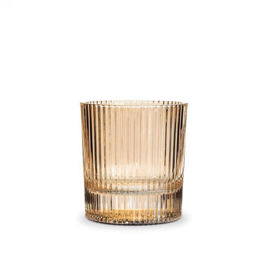 Amber Vertical Optic Tumbler Glass