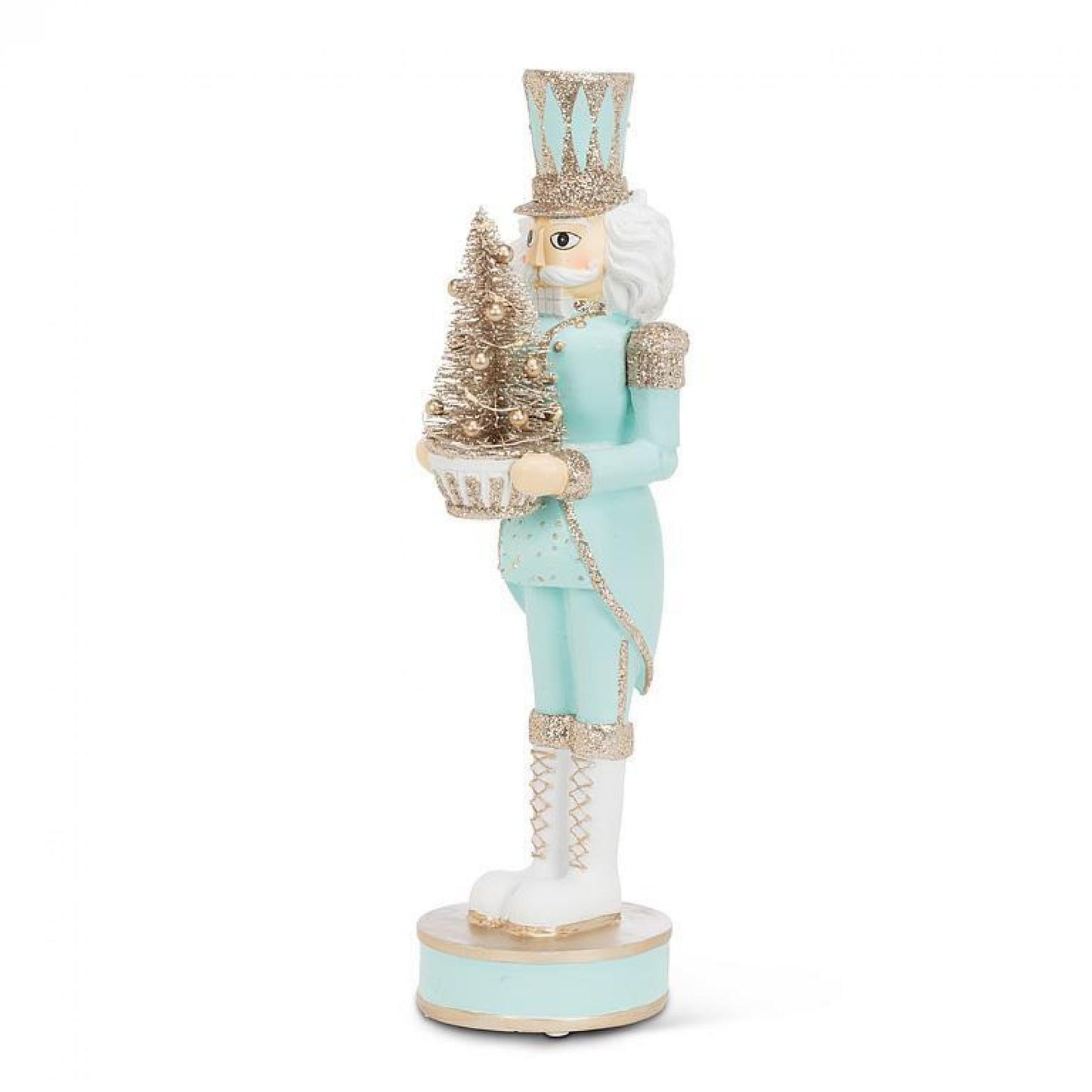 Teal Nutcracker With Led Tree Figurine