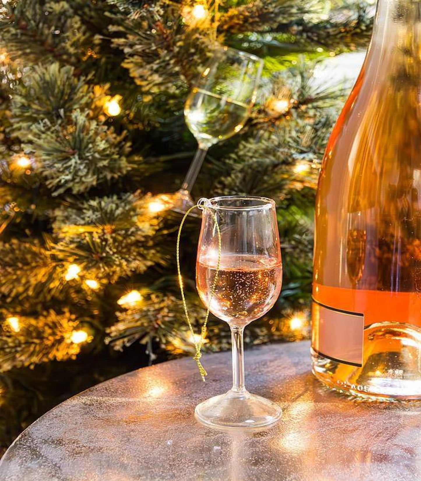 Glass Of Rose Wine Ornament