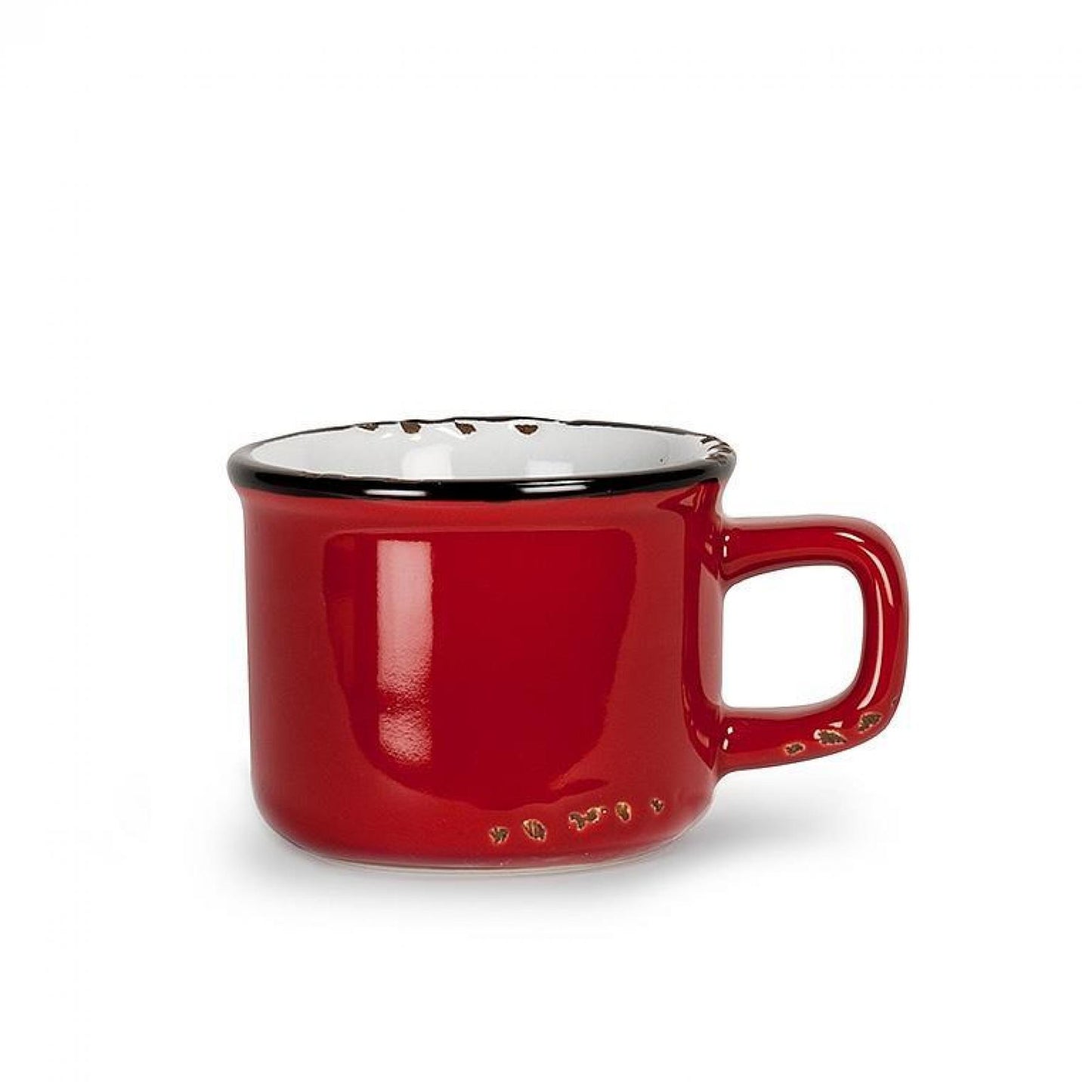 Set of 12 Red Enamel Look Espresso Cup