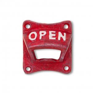 Square "Open" Wall Bottle Opener