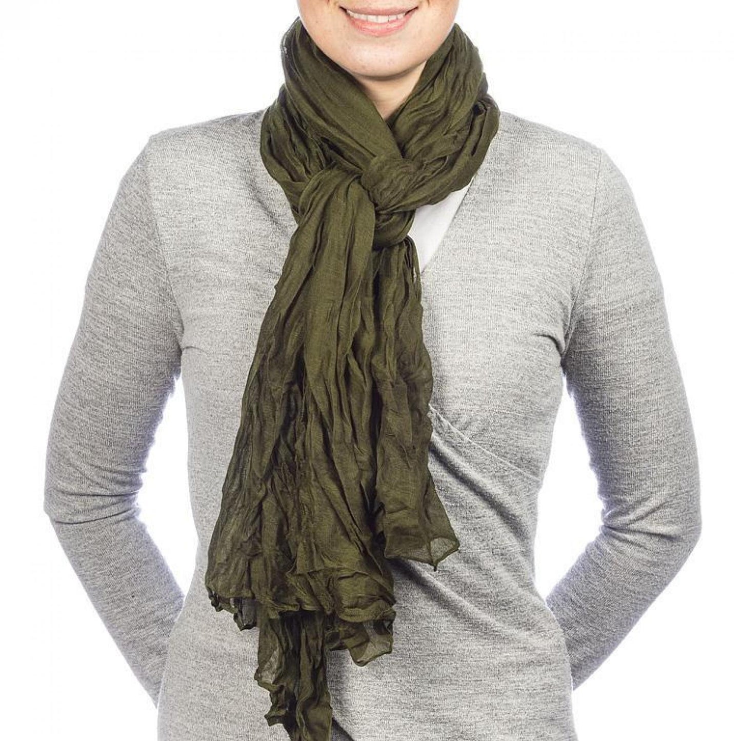 Khaki Green Classic Lightweight Scarf