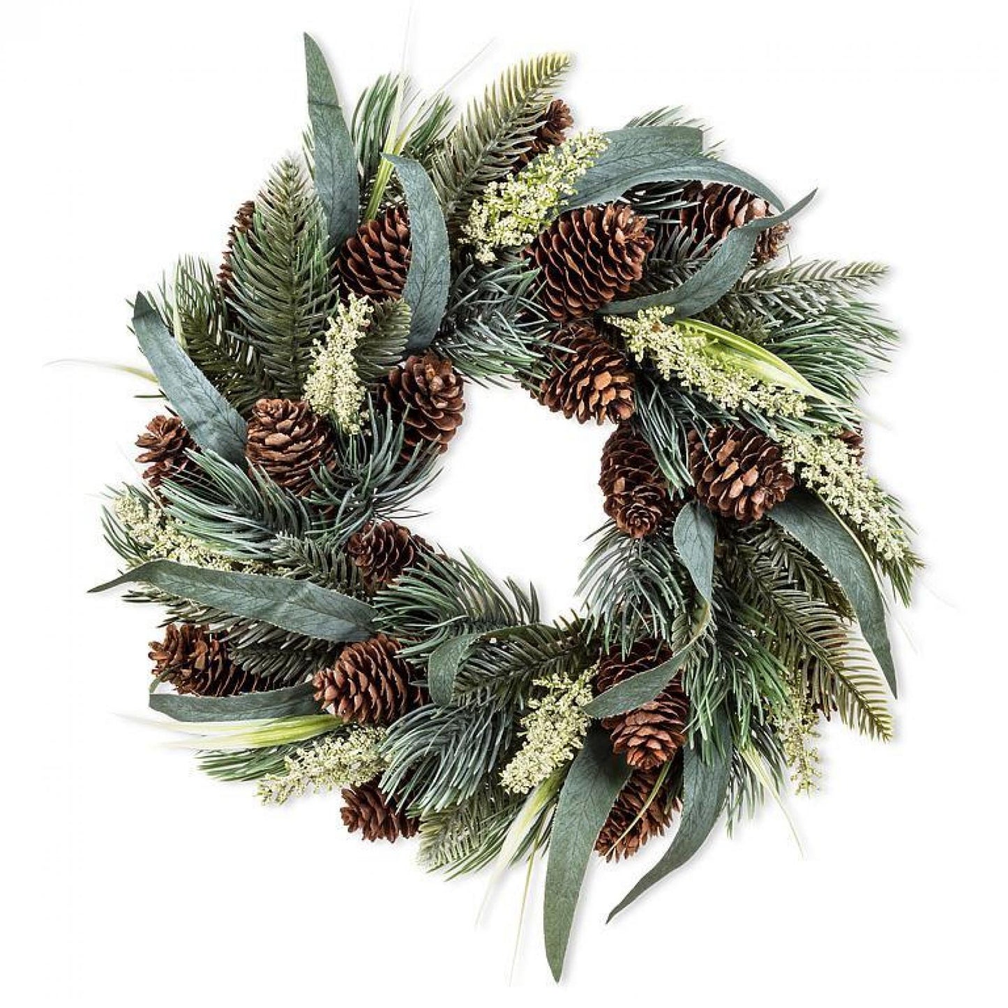 Pine Cones, Bougs And Greenery Wreath