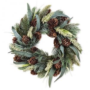 Pine Cones, Bougs And Greenery Wreath