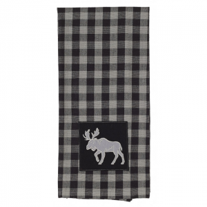 Set of 4 Gray & White Buffalo Check Pattern Tea Towel