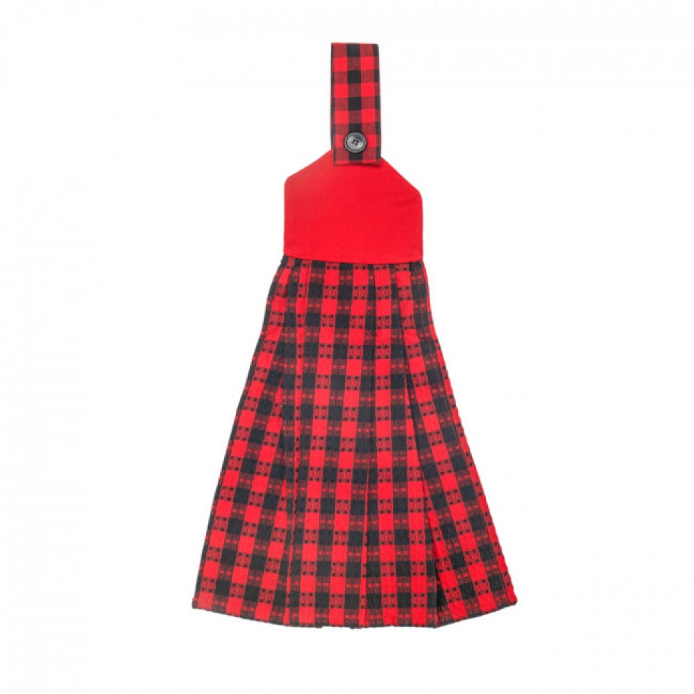 Buffalo Check Red Plaid Pattern Hanging Tea Towel