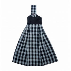 Buffalo Check Gray Plaid Pattern Hanging Tea Towel
