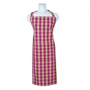Burgundy Check Pattern Apron