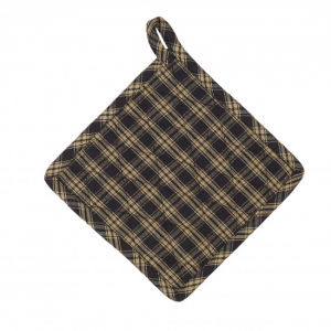 Set Of 2 Salt And Pepper Check Pattern Pot Holder