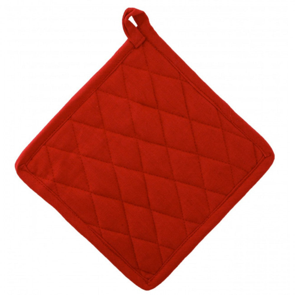 Set Of 2 Red With Diamond Pattern Pot Holder