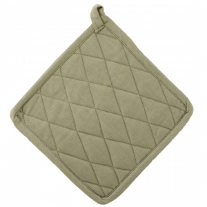 Set Of 2 Sage Green With Diamond Pattern Pot Holder