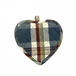 Set Of 2 Heart Shaped Lakewood Check Pattern Pot Holder