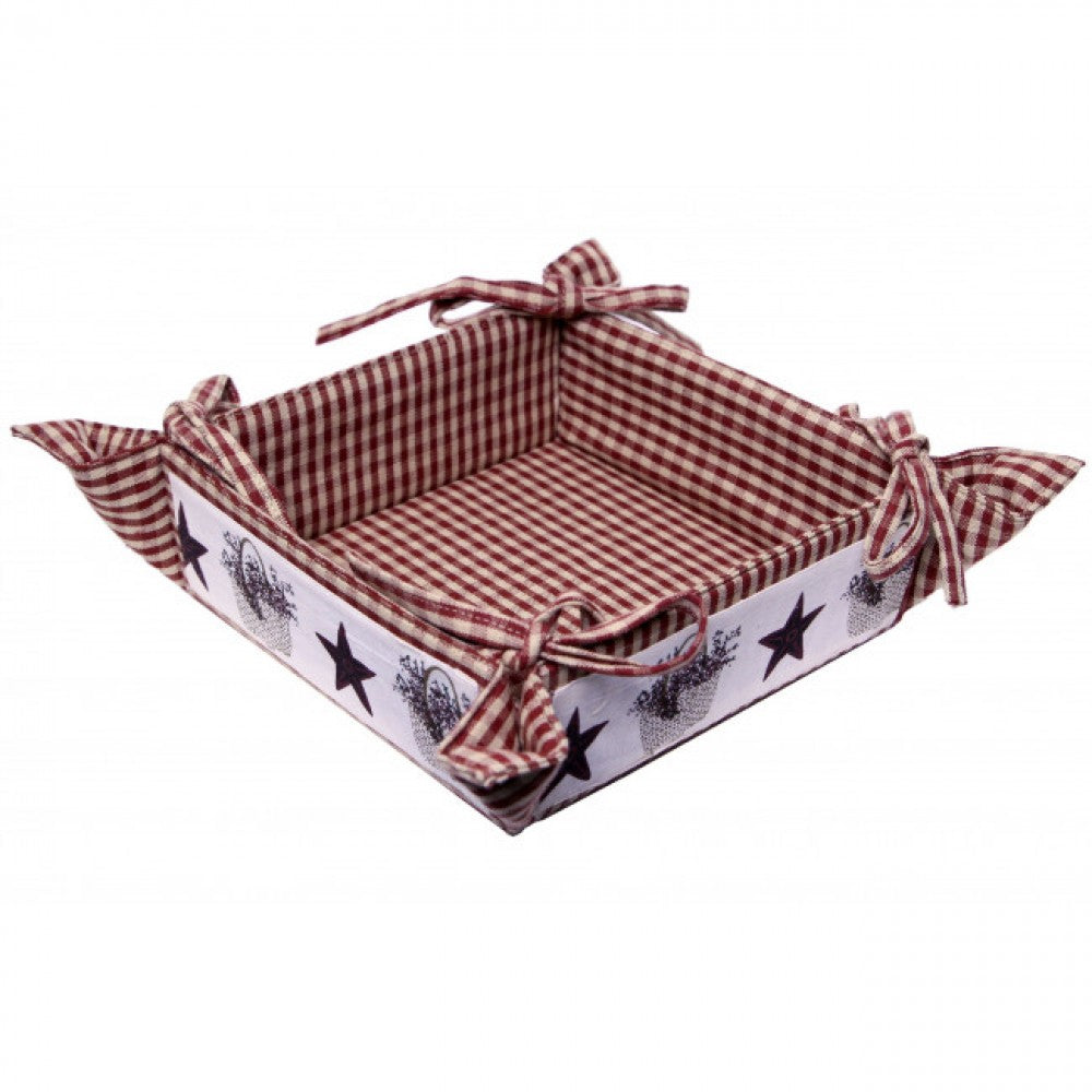 Checks With Stars Trim Bread Basket