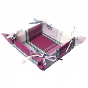 13x9" Sherwood Burgundy Check Pattern Bread Basket