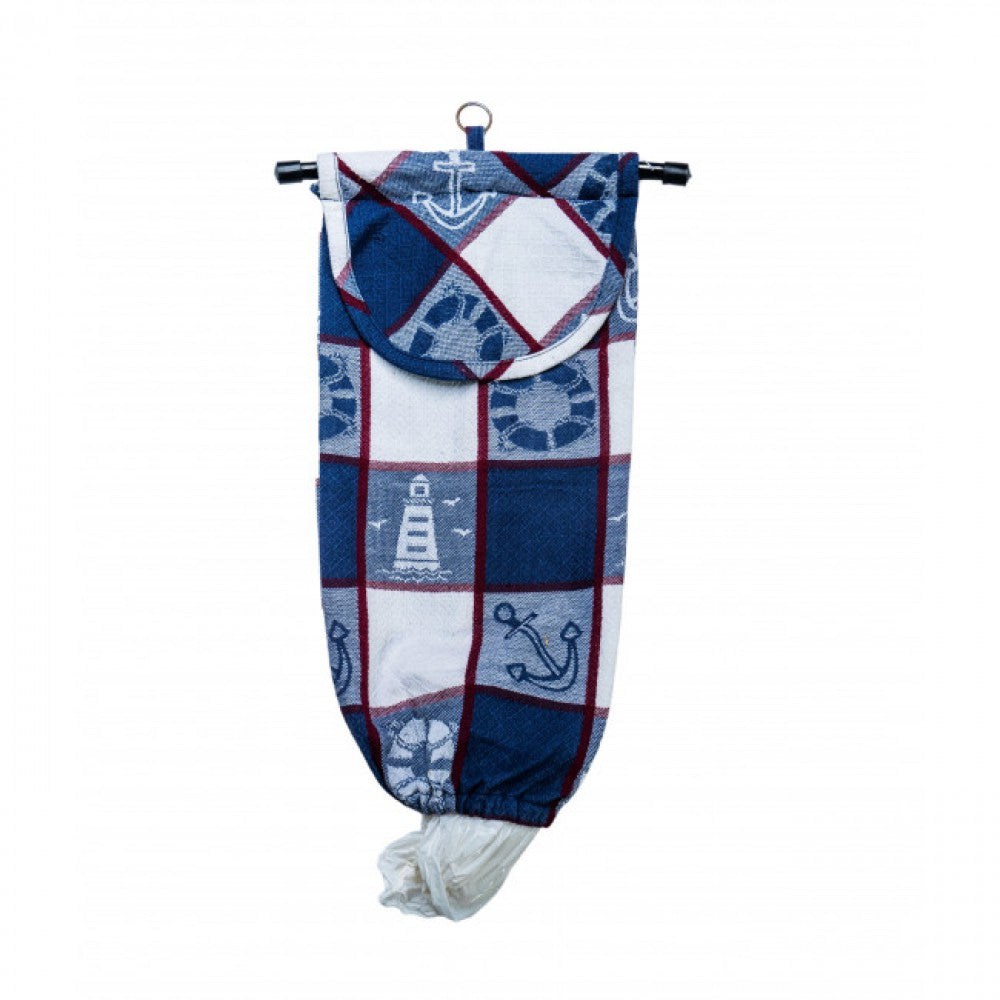 Nautical Theme Check Pattern Bag Holder
