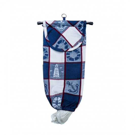Nautical Theme Check Pattern Bag Holder