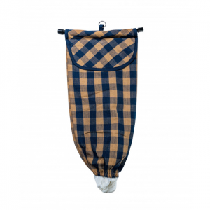 Navy Blue & Beige Check Pattern Bag Holder